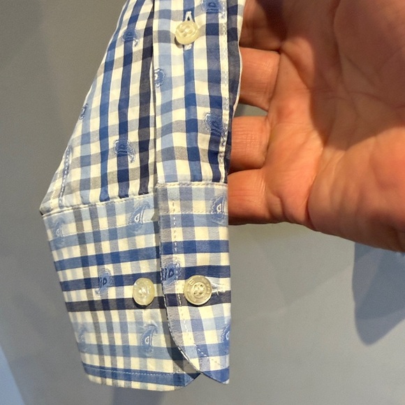 Etro Blue and White Plaid Men's Shirt - Picture 4 of 5